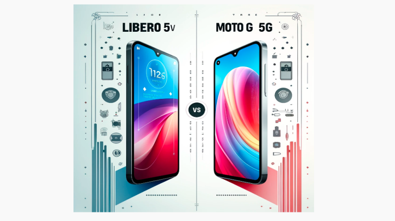 Libero 5G IVとmoto g64y 5Gの比較イメージ、スマートフォンの買取比較を視覚的に表現