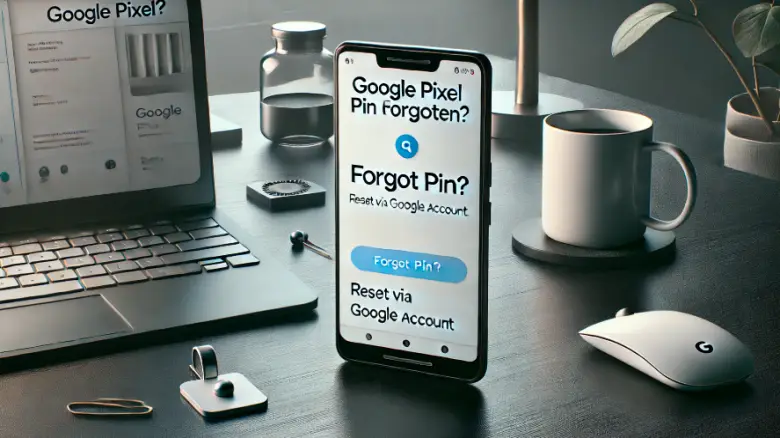 「Google PixelでPINコードを忘れた場合のリセット手順を示す図解」